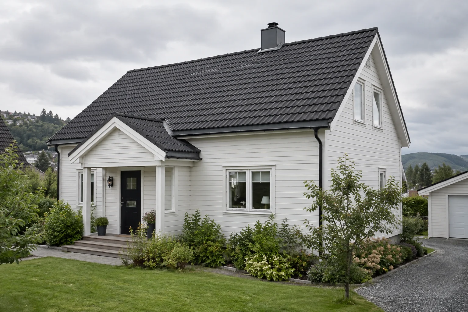 Velholdt tak på en vanlig norsk enebolig.